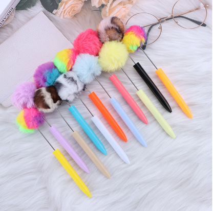 DIY Plush Plastic Beaded Pen