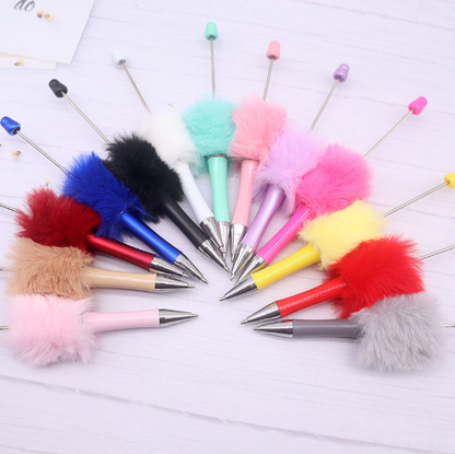 DIY Fuzzy Ball Bead Pen